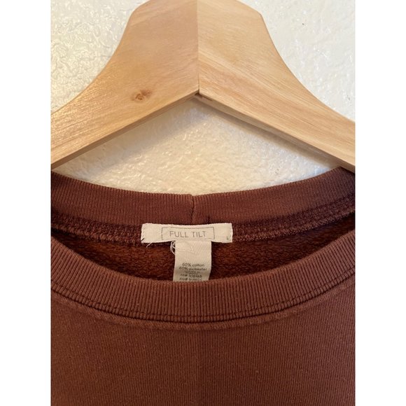 Sweatshirt Full Tilt Brown Skeleton Graphic Pullover Kids Large Girl's Skateboar - Picture 3 of 4